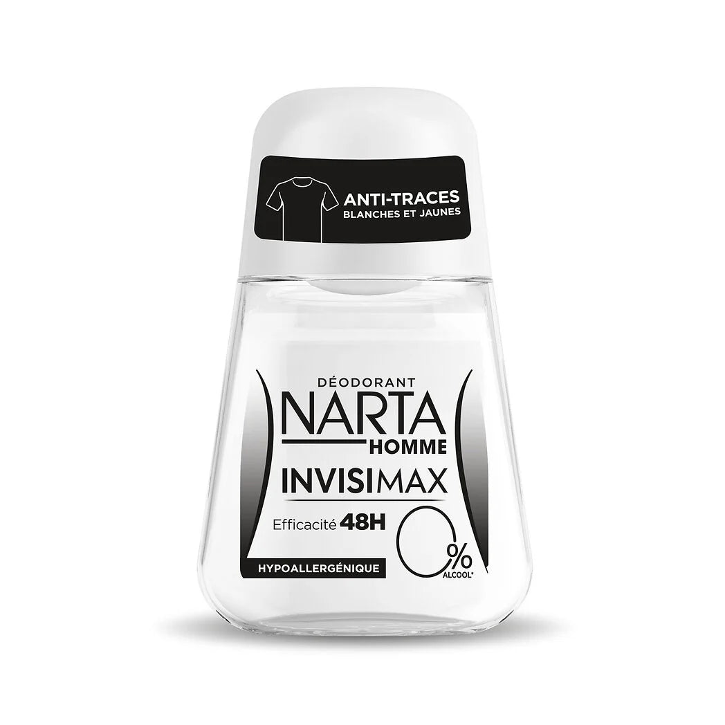NARTA Déodorant Homme Invisimax Anti-Traces Blanches et Jaunes 48H