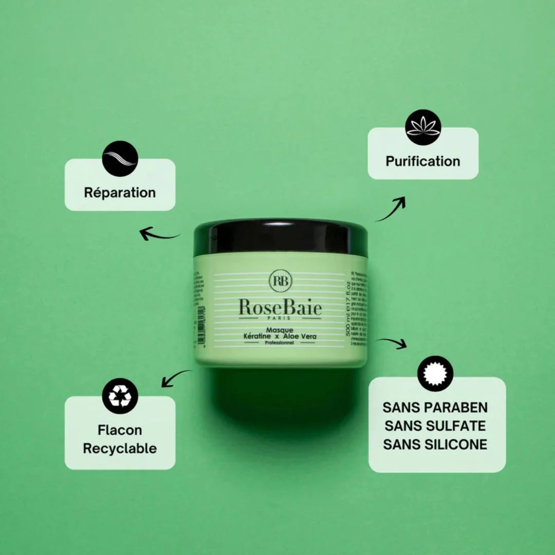 RoseBaie Masque Kératine x Aloe Vera 500ml