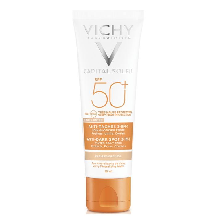 Vichy Capital Soleil Soin Anti-Taches Teinté 3en1 SPF50+ Tous Types de Peaux | 50ml
