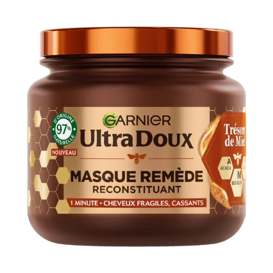 Masque Cheveux Remède Reconstituant Cheveux Fragiles Trésors de Miel ULTRA DOUX - 340 ML