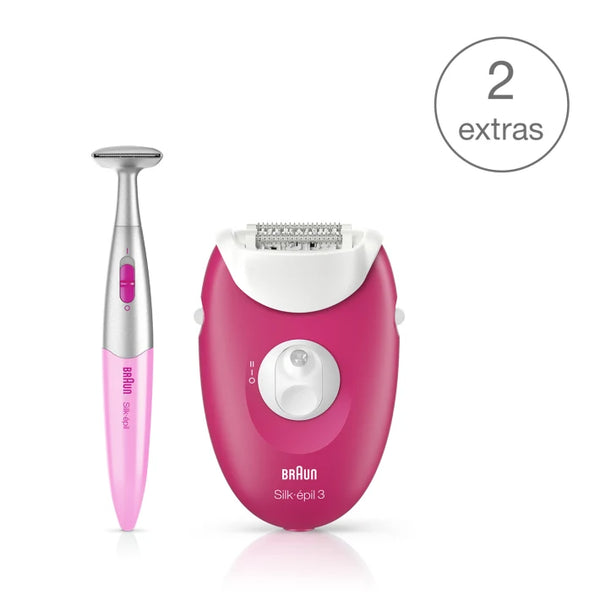 Épilateur Silk-épil 3 Epil-420 épilateur avec 2 accessoires et Bikini trimmer