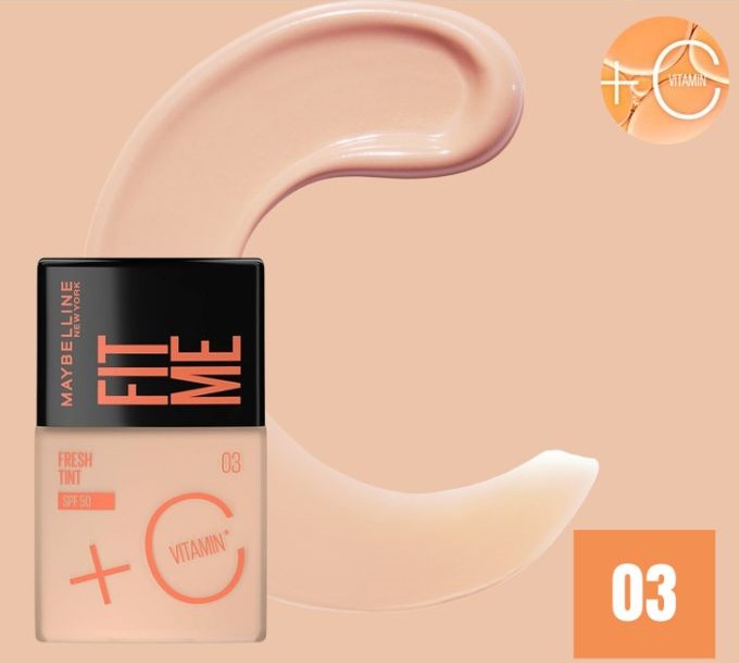 MAYBELLINE - FOND DE TEINT FIT ME FRESH TINT SPF 50 + VITAMIN C 03