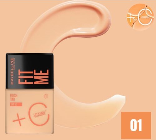 MAYBELLINE - FOND DE TEINT FIT ME FRESH TINT SPF 50 + VITAMIN C 01