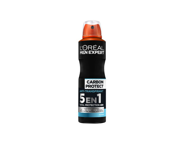 L’ORÉAL MEN EXPERT – DÉODORANT SPRAY POUR HOMME – CARBON PROTECT ANTI-TRANSPIRANT ICE FRESH 5 EN 1 – 200 ML