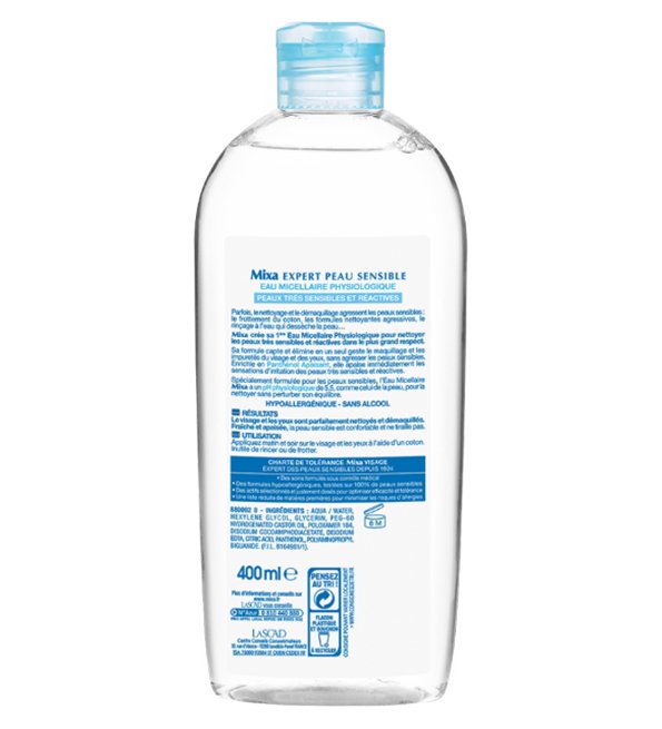 MIXA Eau Micellaire Physiologique Apaisante Peau Sensible - 400 ml