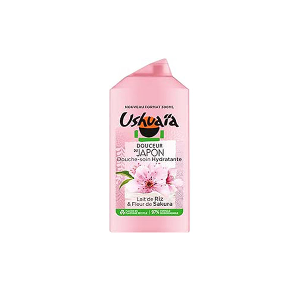 USHUAÏA DOUCEUR DU JAPON DOUCHE SOIN LAIT DE RIZ & FLEUR DE SAKURA, 300ML