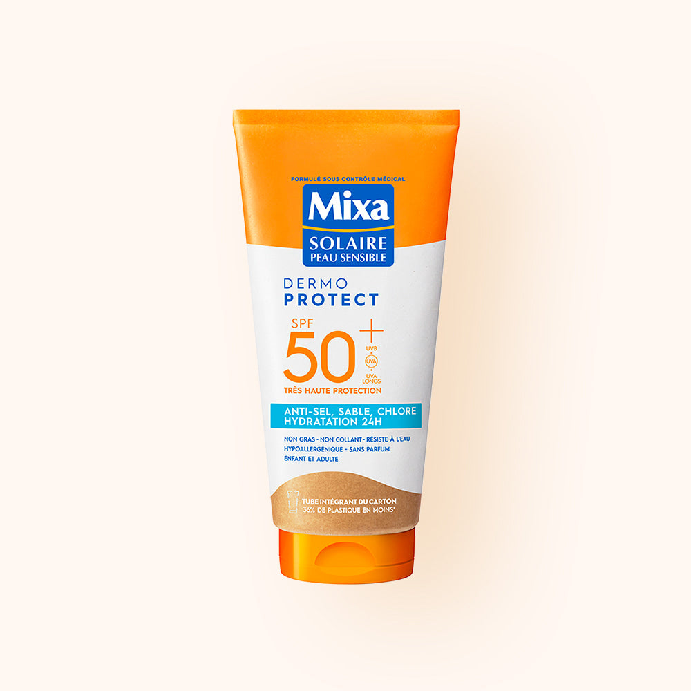 MIXA LAIT SOLAIRE ANTI-SEL, SABLE, CHLORE ET HYDRATATION SPF50+