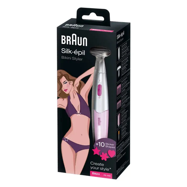 Braun Silk-épil Bikini Styler FG1100 Rose Et 4 Accessoires