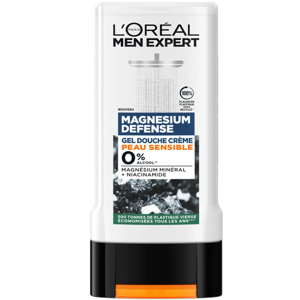 Gel Douche Homme Crème Peau Sensible Magnesium Défense MEN EXPERT