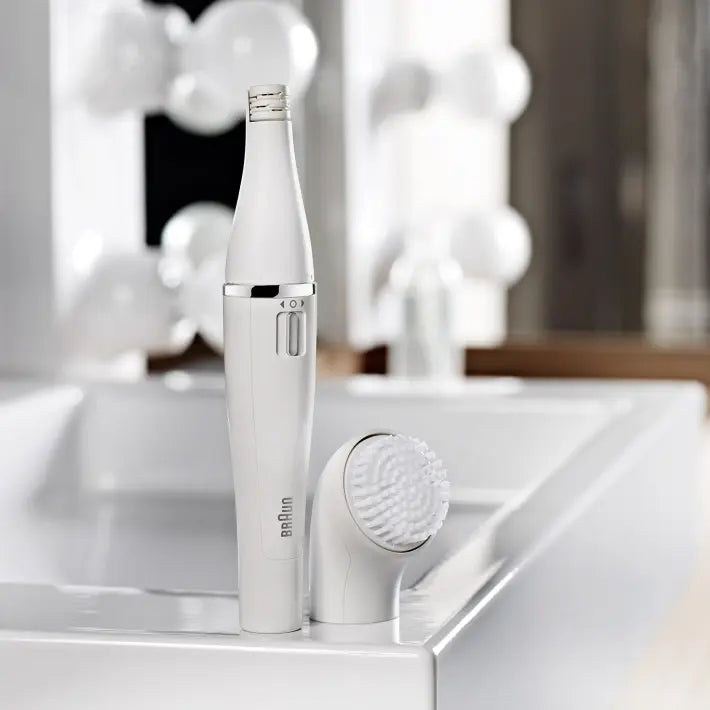 Braun Face 830 Édition Premium - épilateur visage & brosse nettoyante visage avec micro-oscillations - miroir lumineux et pochette beauté inclus