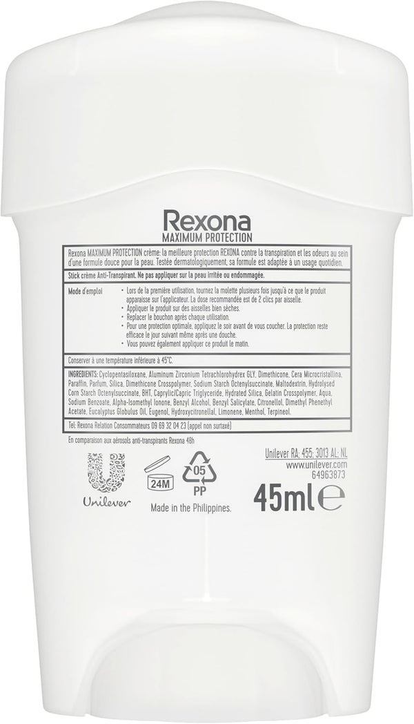 REXONA - stick Anti-transpirant, Déodorant Femme Confidence