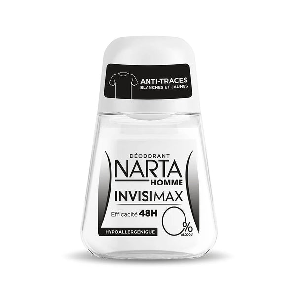 NARTA Déodorant Homme Invisimax Anti-Traces Blanches et Jaunes 48H