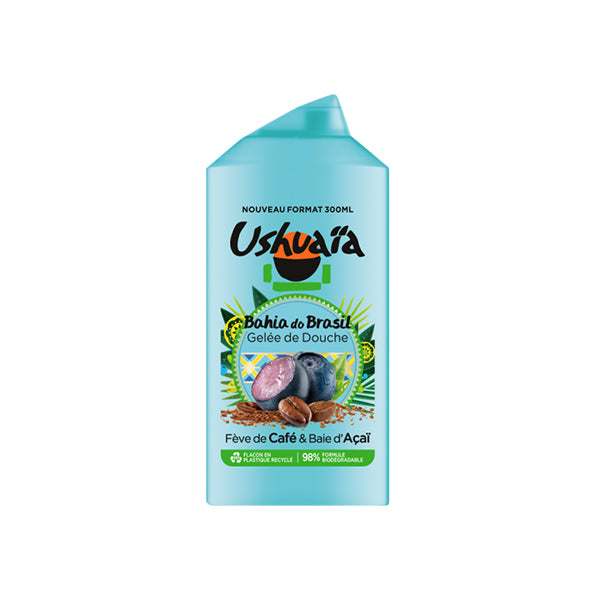USHUAÏA – GELÉE DE DOUCHE BAHIA DO BRASIL À LA FÈVE DE CAFÉ & BAIE D’AÇAÏ – 300ML