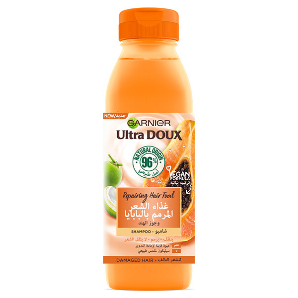 GARNIER ULTRA DOUX – HAIR FOOD – SHAMPOOING RÉPARATEUR POUR CHEVEUX ABÎMÉS – 350ML