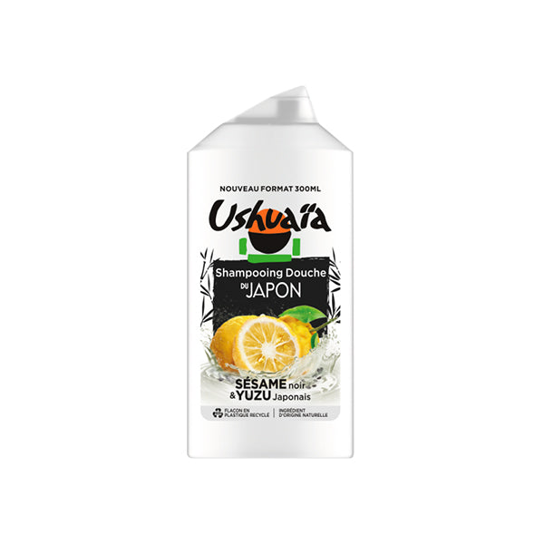 USHUAÏA – SHAMPOOING DOUCHE 2 EN 1 AU SÉSAM NOIR ET YUZU JAPONAIS – 300ML