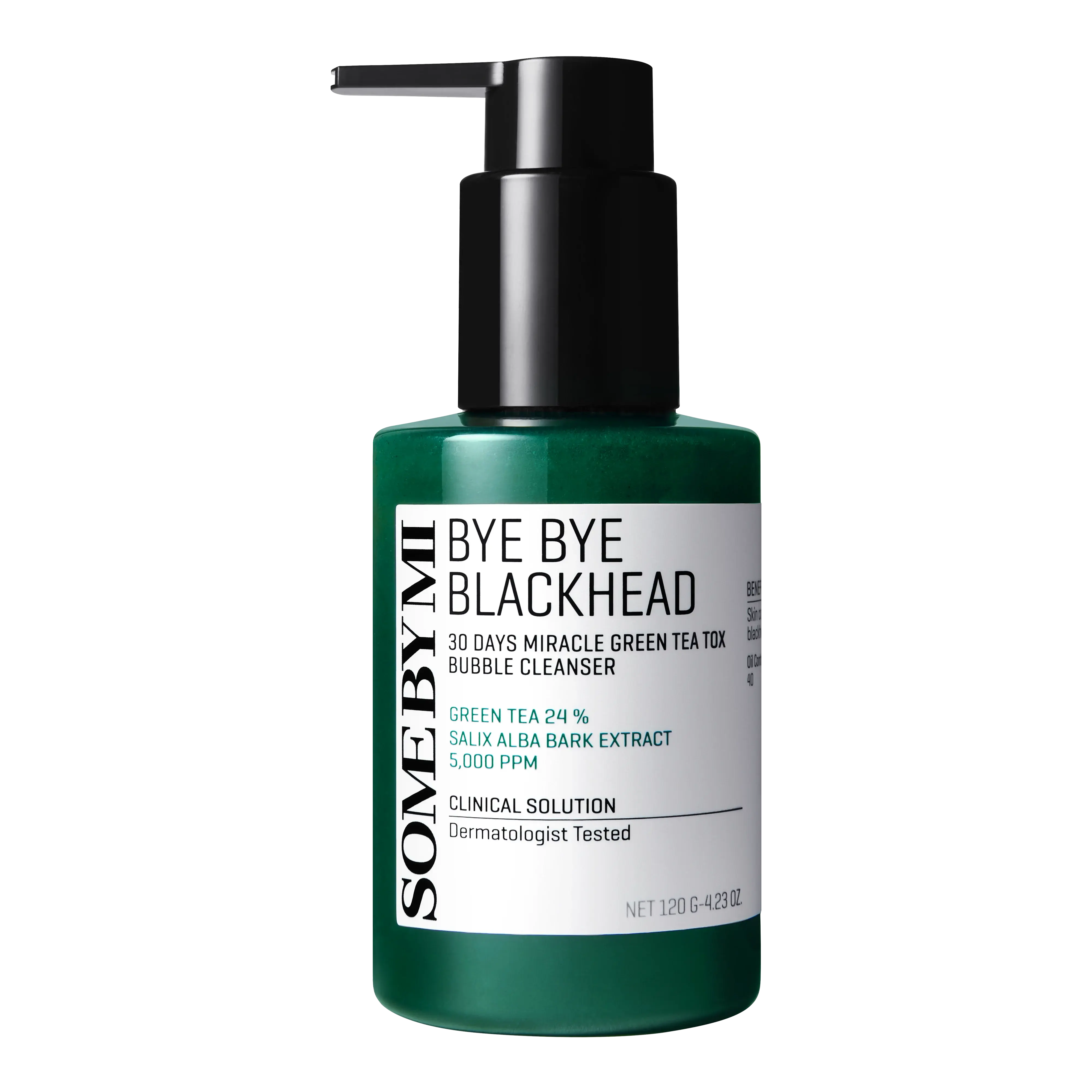 BYE BYE BLACKHEAD 30 DAYS MIRACLE GREEN TEA TOX BUBBLE CLEANSER 120G Some By Mi