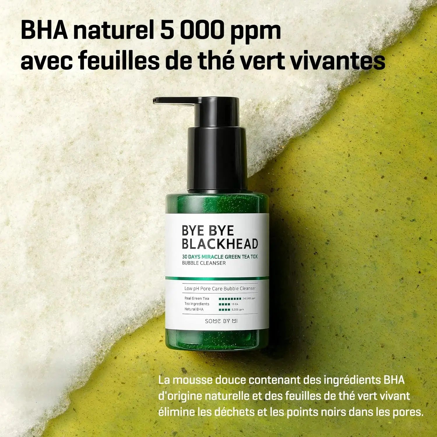 BYE BYE BLACKHEAD 30 DAYS MIRACLE GREEN TEA TOX BUBBLE CLEANSER 120G Some By Mi