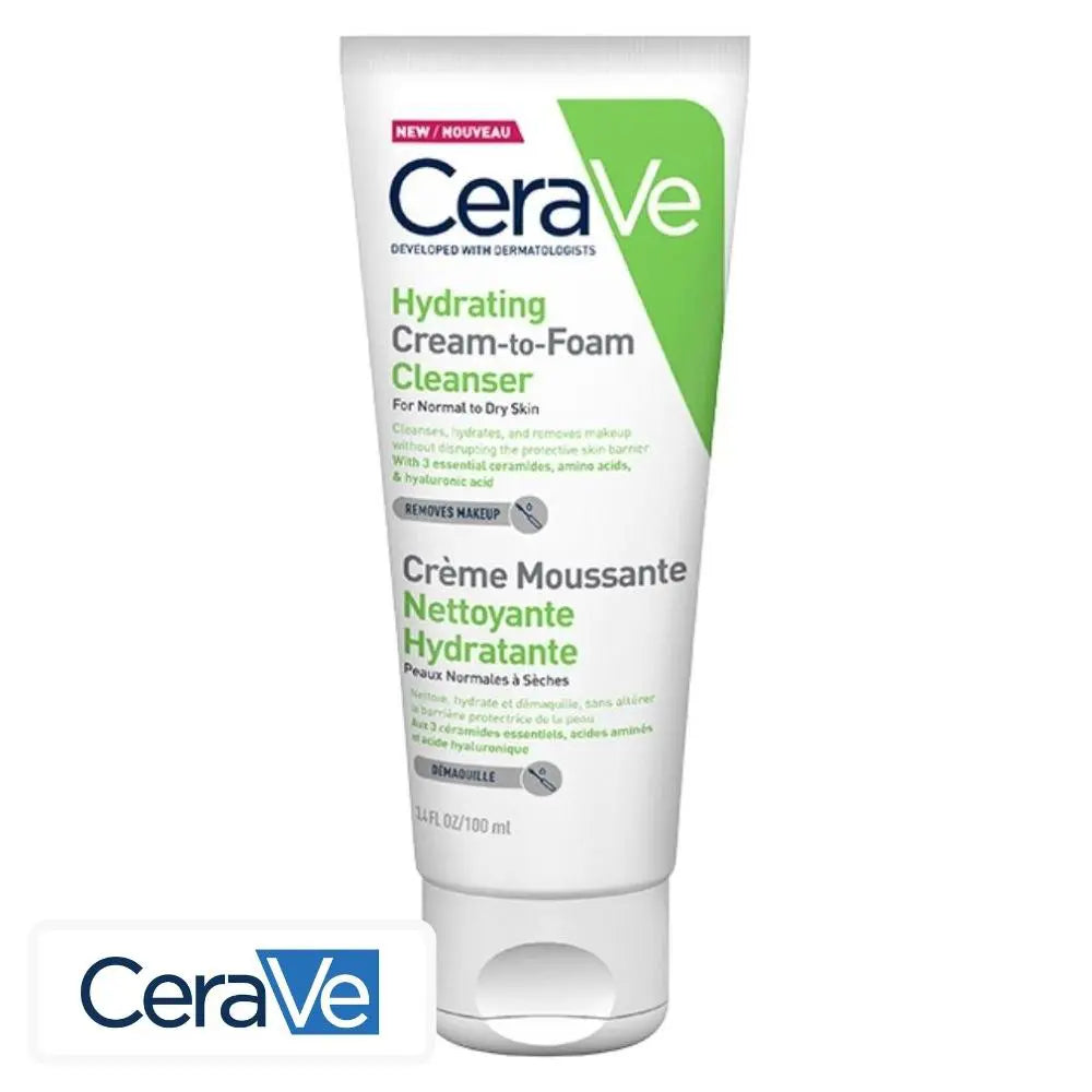 Crème Moussante Nettoyante Hydratante Peau Normale à Sèche 100ml CeraVe