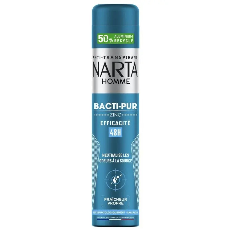 Déodorant Homme Bacti-Pur au Zinc 48H NARTA HOMME - 200 ml Narta