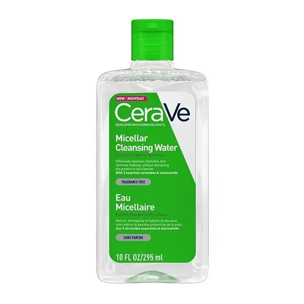 Eau Micellaire 295ml - Nettoyant et Démaquillant Visage - Peaux Normales à Sèches CeraVe