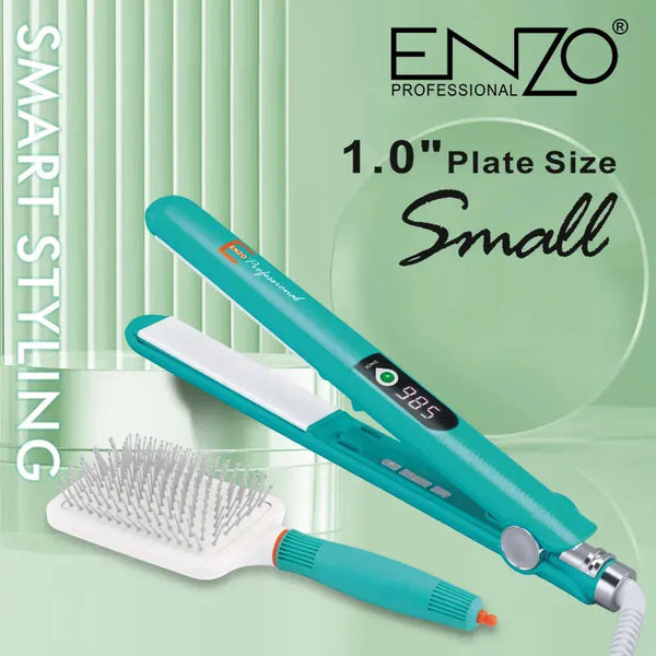 Enzo Pack Salon 2 en 1 : Brosse à cheveux et lisseur professionnels Enzo