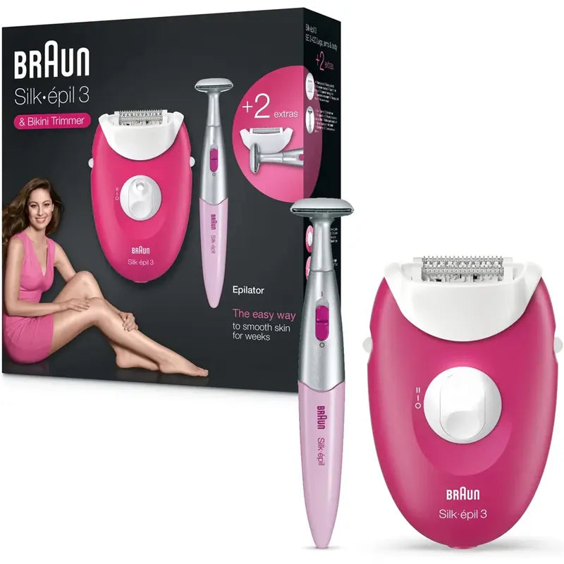 Épilateur Silk-épil 3 Epil-420 épilateur avec 2 accessoires et Bikini trimmer Braun