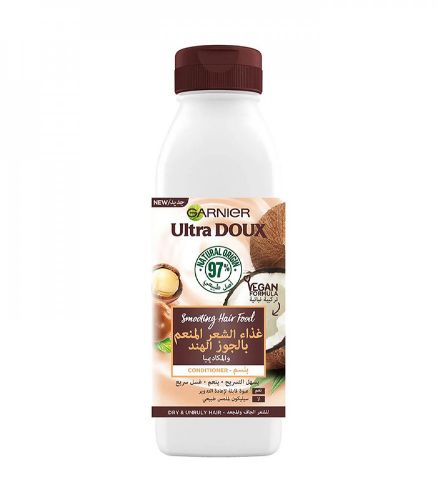 GARNIER ULTRA DOUX – HAIR FOOD – APRÈS SHAMPOOING LISSANT POUR CHEVEUX BOUCLÉS CRÉPUS – 350ML Garnier