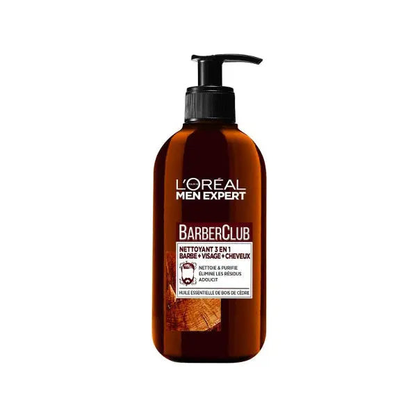 L’ORÉAL MEN EXPERT – BARBER CLUB 3 EN 1 NETTOYANT CHEVEUX, VISAGE ET BARBE – 200 ML L'oréal professionnel