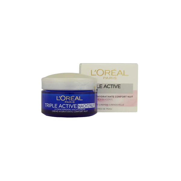L’ORÉAL SKIN EXPERT – CRÈME DE NUIT HYDRATANTE CONFORT TRIPLE ACTIVE TOUS TYPES DE PEAU – 50ML L'oréal professionnel