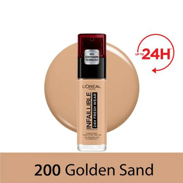L'oreal Infaillible 24H Fresh Wear Foundation 200 Golden Sand L'oréal professionnel