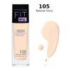 MAYBELLINE FIT ME LUMINOUS + SMOOTH Foundation 105 Natural Ivory 30ml Maybelline