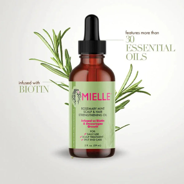 MIELLE – Rosemary Mint Scalp & Hair Strengthing Oil – 59ml mielle
