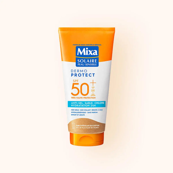 MIXA LAIT SOLAIRE ANTI-SEL, SABLE, CHLORE ET HYDRATATION SPF50+ Mixa expert