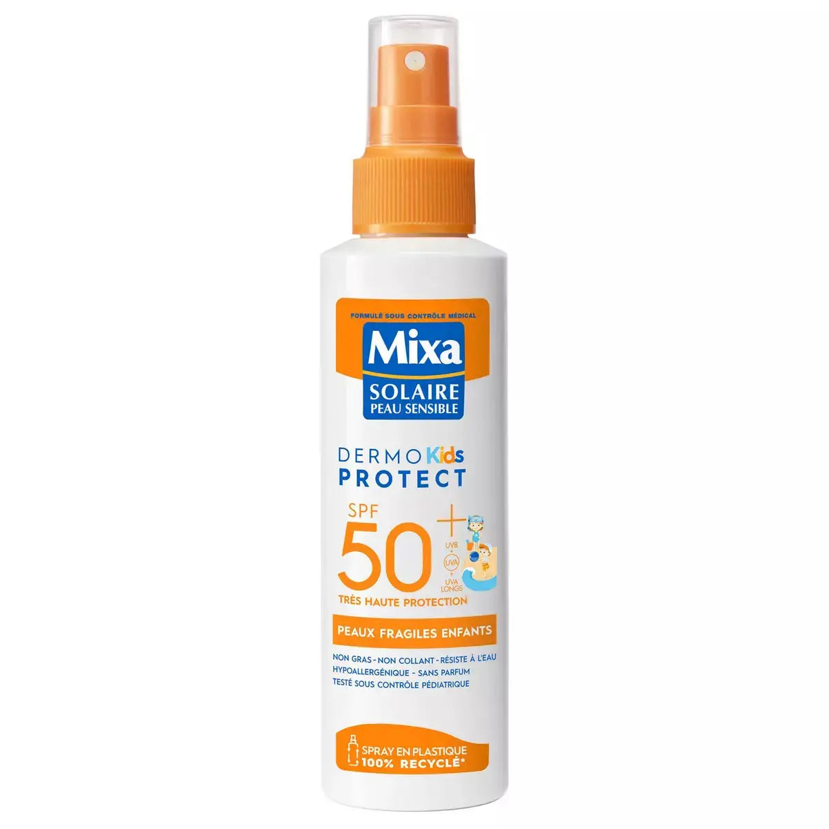 Mixa Spray Protection Solaire Enfant Peaux Fragiles Dermo-Protect Kids SPF50+ Mixa expert