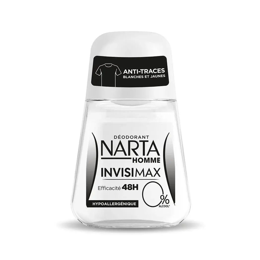 NARTA Déodorant Homme Invisimax Anti-Traces Blanches et Jaunes 48H Narta
