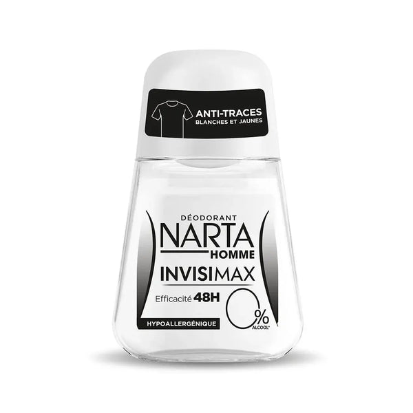 NARTA Déodorant Homme Invisimax Anti-Traces Blanches et Jaunes 48H Narta