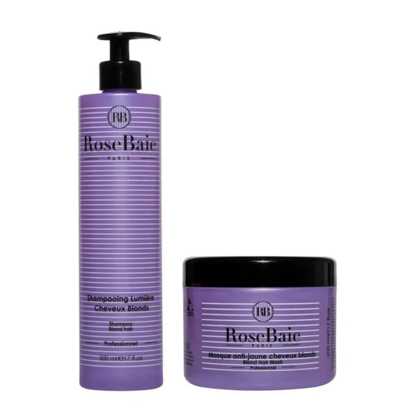 RoseBaie Gamme Spécial Blonde & Blancs Masque & Shampoing Rose baie