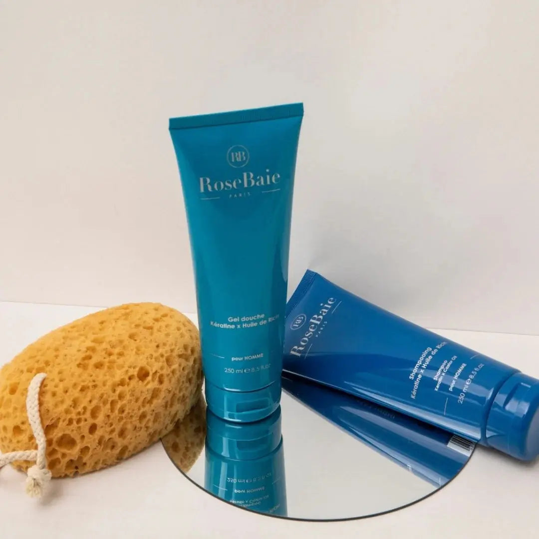 RoseBaie Gel Douche Kératine x Huile de Ricin Pour Homme 250ml Rose baie