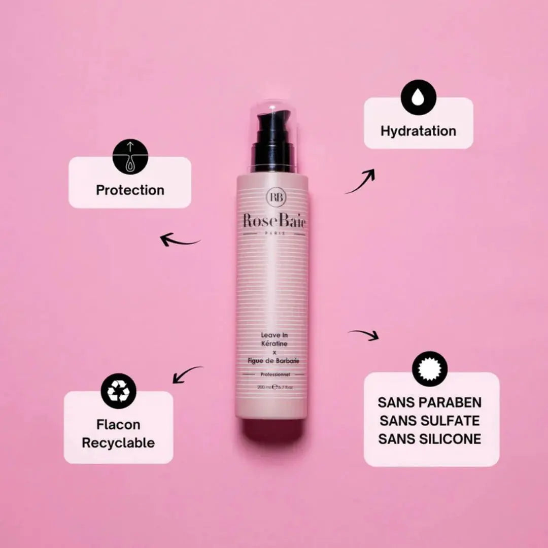 RoseBaie Leave In Kératine x Figue de Barbarie 200ml Rose baie
