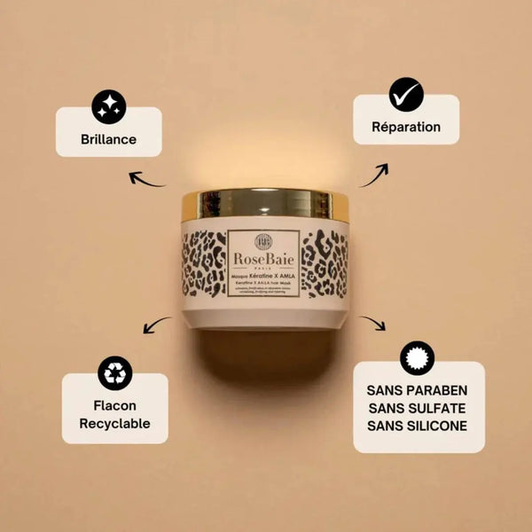 RoseBaie Masque Kératine x Amla Réparation & Hydratation 500ml Rose baie