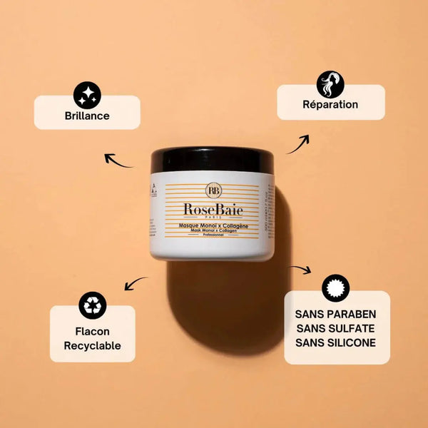 RoseBaie Masque Monoï x Collagène 500ml Rose baie
