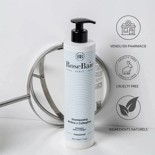 RoseBaie Shampoing Biotine x Collagène 500ml Rose baie