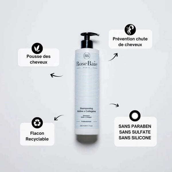 RoseBaie Shampoing Biotine x Collagène 500ml Rose baie