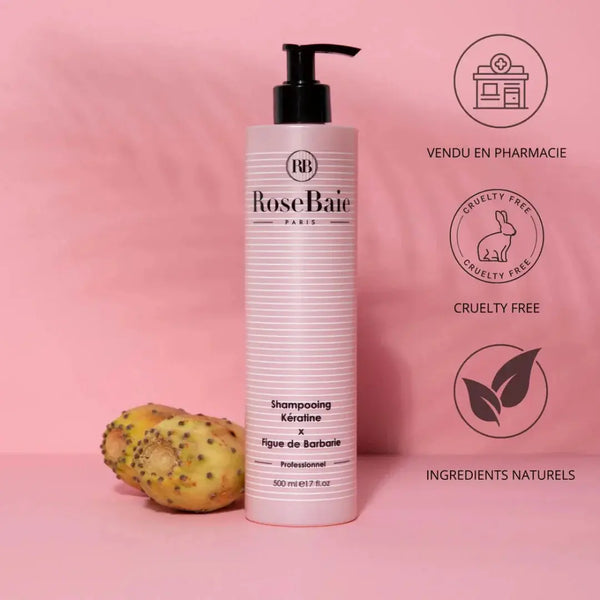 RoseBaie Shampoing Kératine x Figue de Barbarie 500ml Rose baie