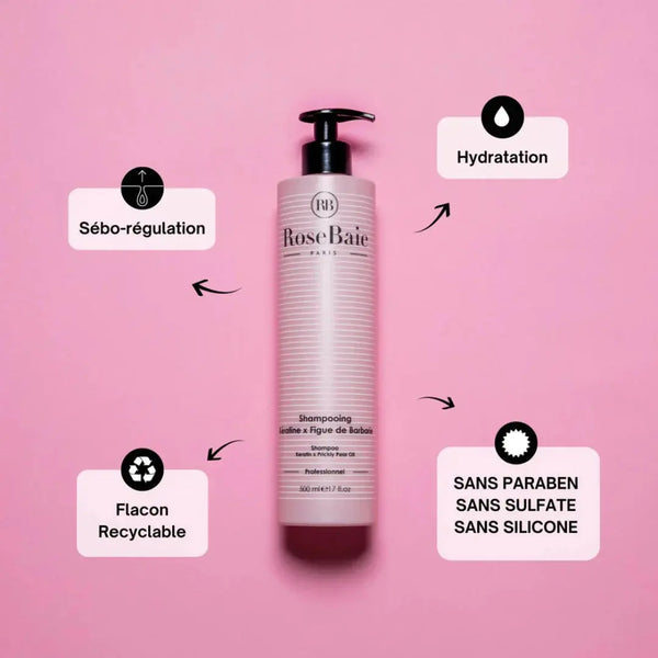 RoseBaie Shampoing Kératine x Figue de Barbarie 500ml Rose baie