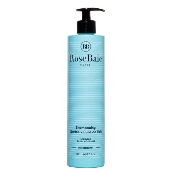 RoseBaie Shampoing Kératine x Huile de Ricin 500ml Rose baie