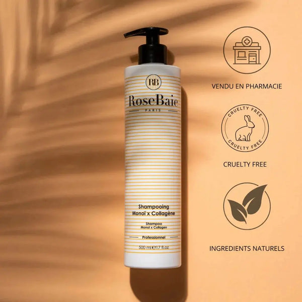 RoseBaie Shampooing Monoï x Collagène 500ml Rose baie