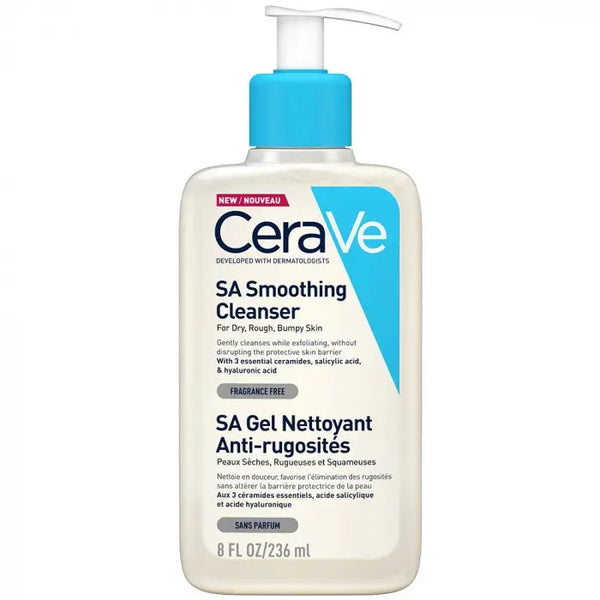 SA Gel Nettoyant Anti Rugosités 236ml - Soin pour Peaux Sèches, Rugueuses, Squameuses CeraVe