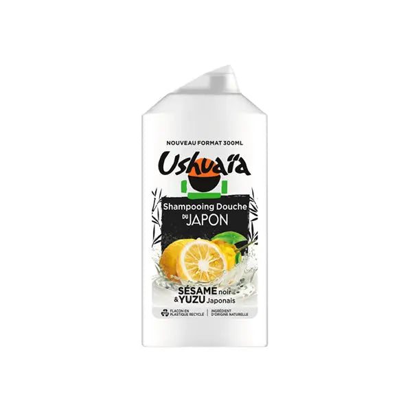 USHUAÏA – SHAMPOOING DOUCHE 2 EN 1 AU SÉSAM NOIR ET YUZU JAPONAIS – 300ML USHUAÏA