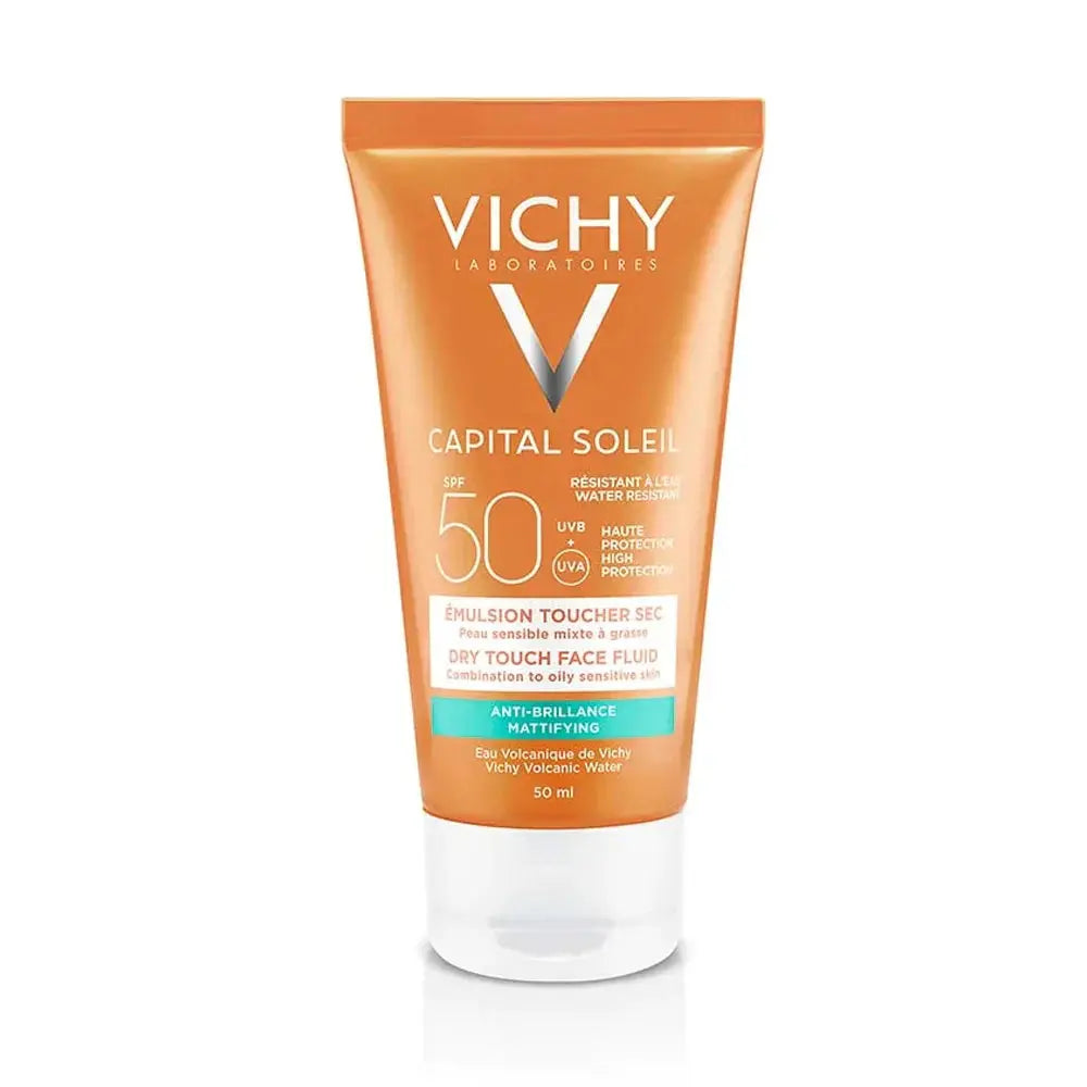 Vichy Capital Soleil Émulsion Anti-Brillance Toucher Sec SPF50 Peau Sensible Mixte à Grasse | 50ml Vichy